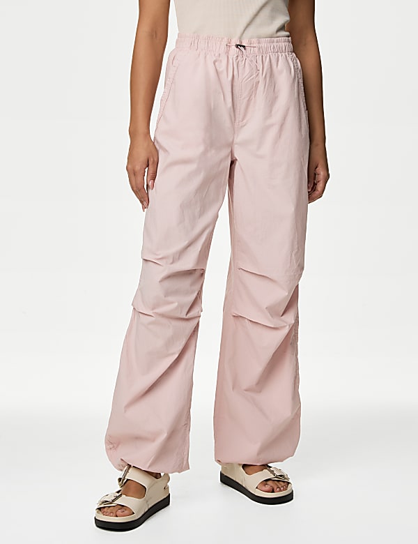 Pure Cotton Drawstring Parachute Trousers