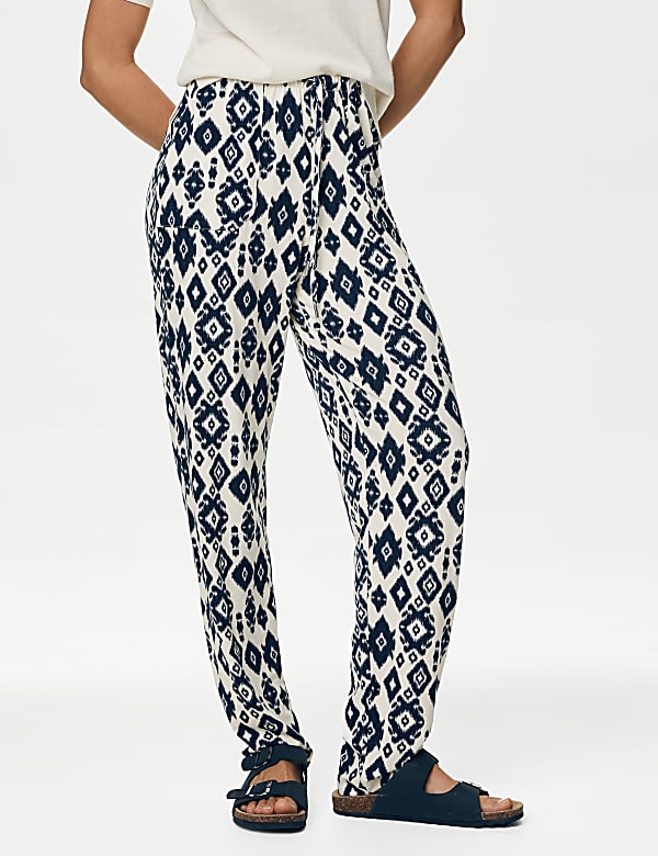 Jersey Drawstring Tapered Trousers