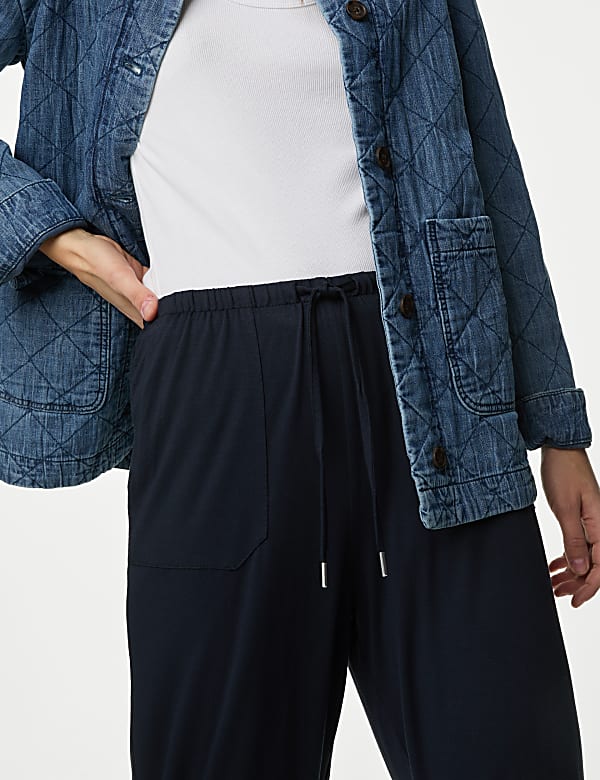 Jersey Drawstring Tapered Trousers