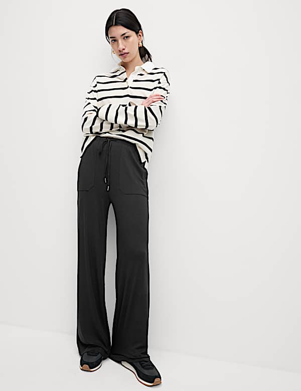 Jersey Wide Leg Trousers - US