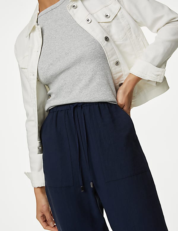 Lyocel Rich Tapered Ankle Grazer Trousers