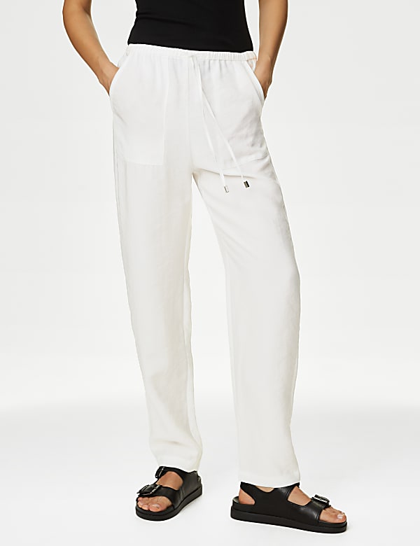 Lyocel Rich Tapered Ankle Grazer Trousers