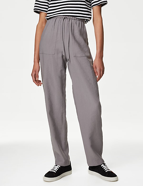 Lyocel Rich Tapered Ankle Grazer Trousers