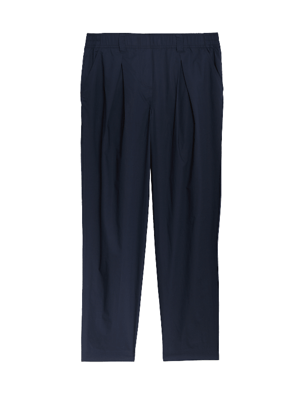 Pure Cotton Pull On Straight Leg Trousers