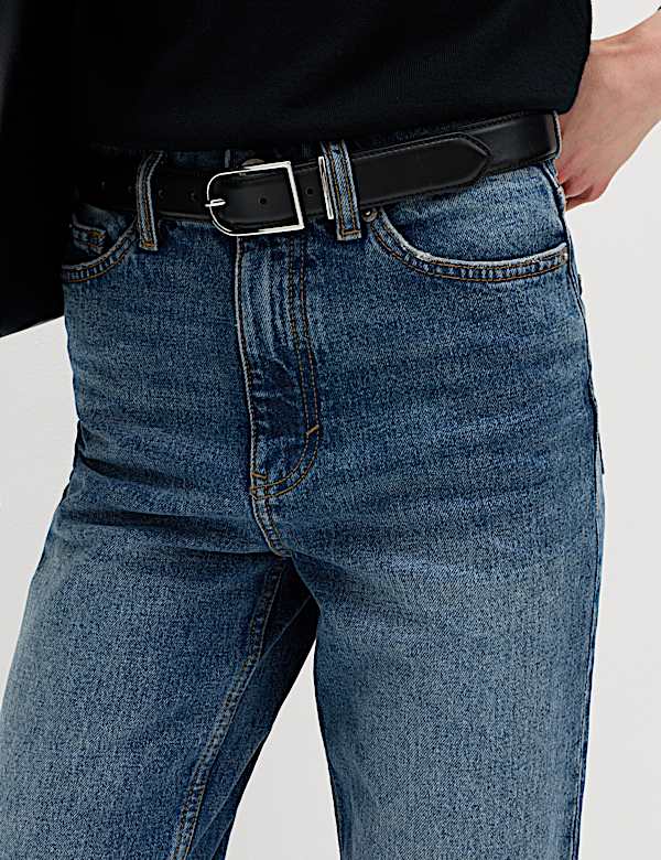 High Waisted Straight Leg Jeans - US