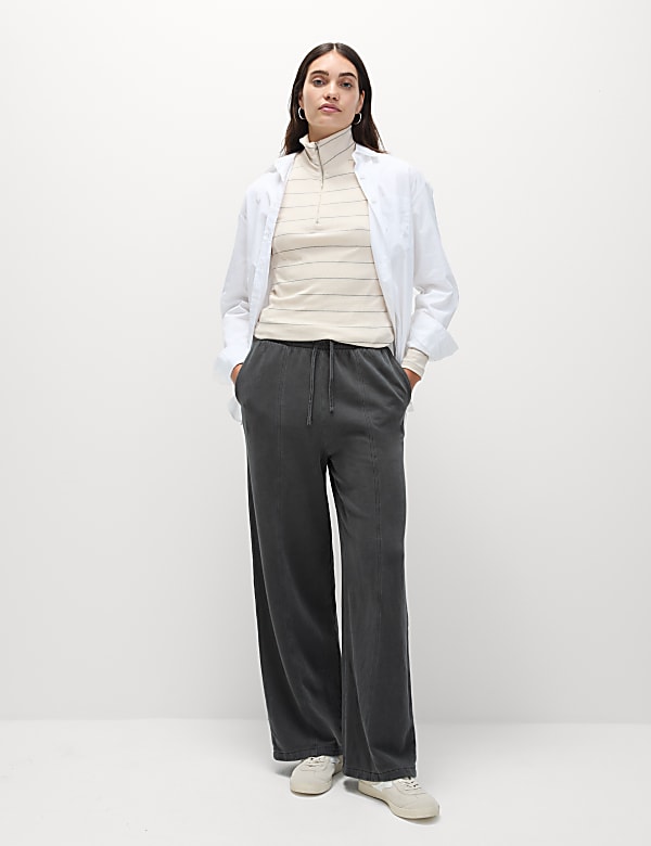Pure Cotton Wide Leg Joggers