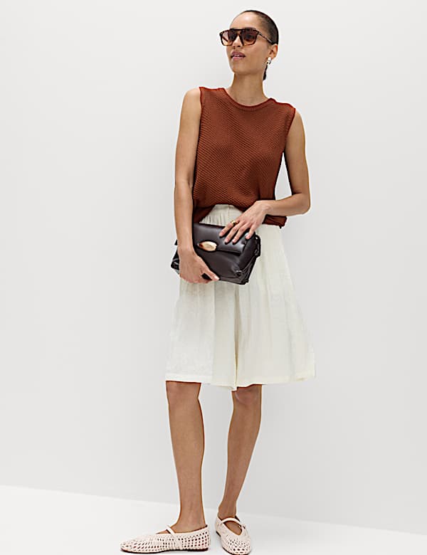 Short pliss&eacute; coupe longue - BE