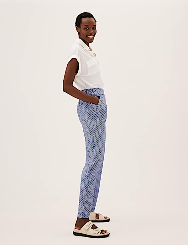 Printed Tapered Ankle Grazer Trousers