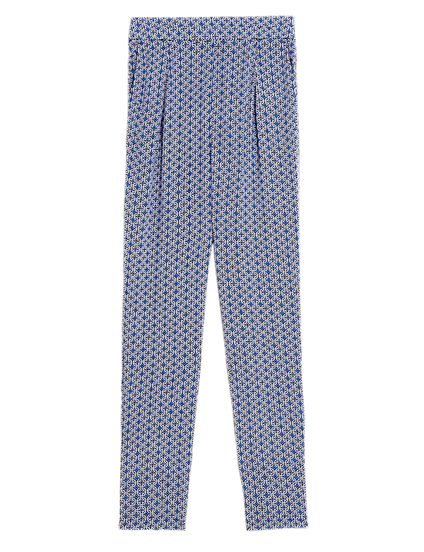 Printed Tapered Ankle Grazer Trousers