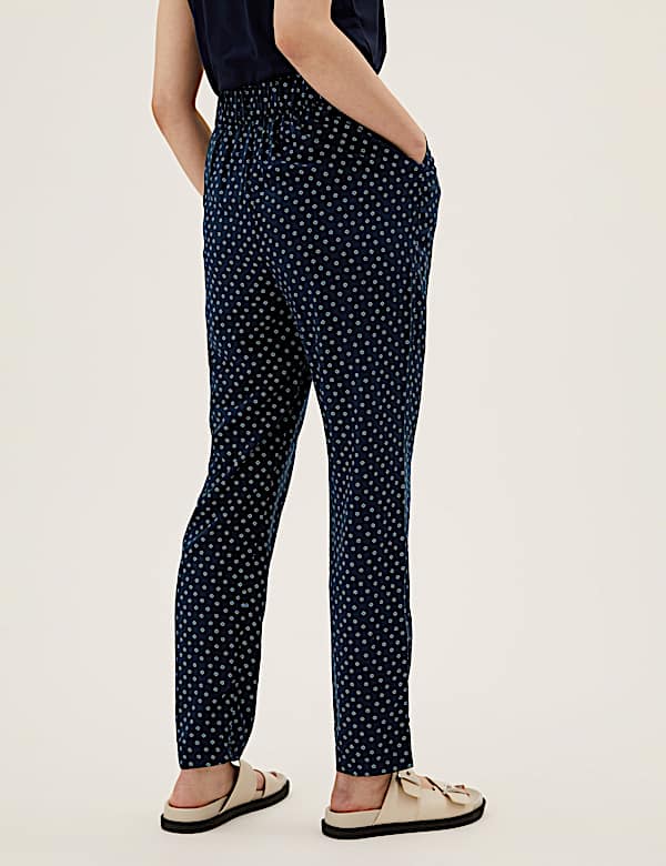 Printed Tapered Ankle Grazer Trousers