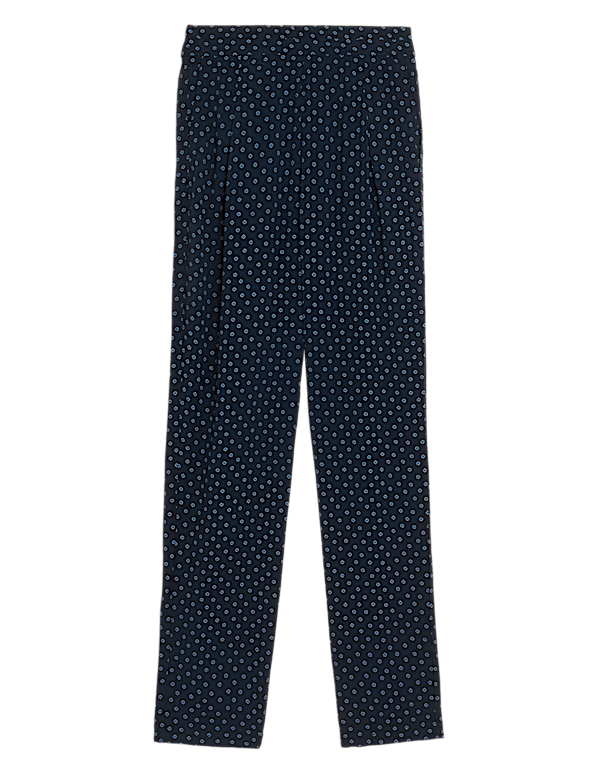 Printed Tapered Ankle Grazer Trousers
