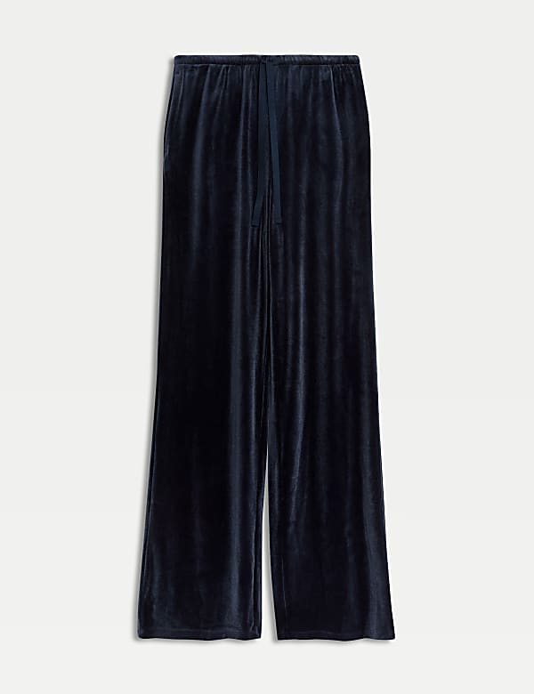 Velour Drawstring Wide Leg Trousers - FR