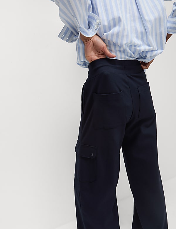 Ponte Utility Wide Leg Trousers