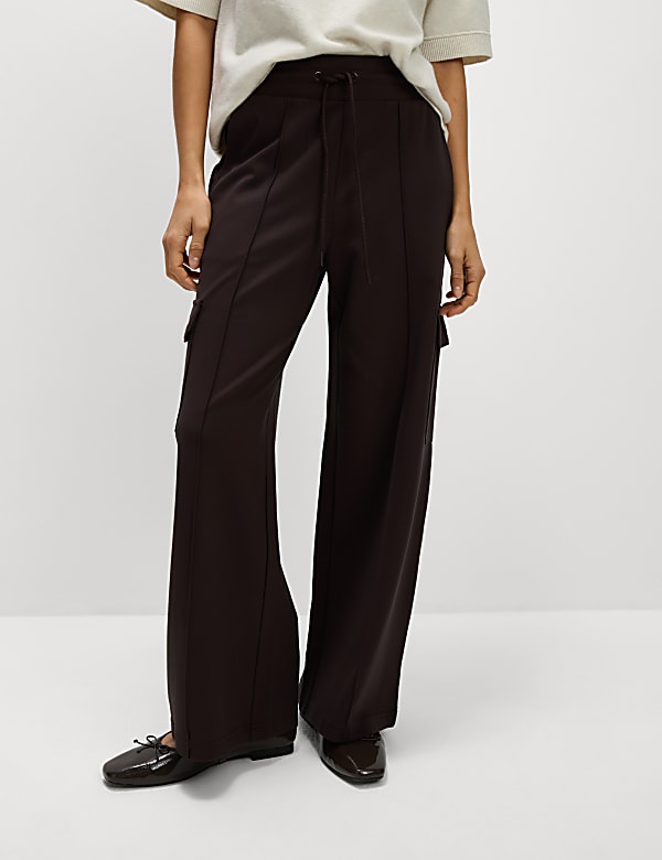 Ponte Utility Wide Leg Trousers
