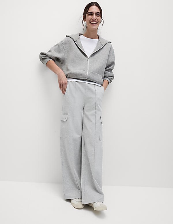 Ponte Utility Wide Leg Trousers
