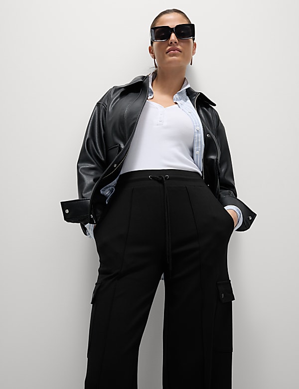 Ponte Utility Wide Leg Trousers