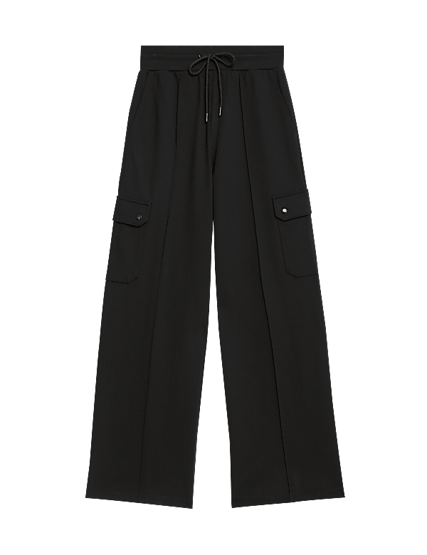 Ponte Utility Wide Leg Trousers