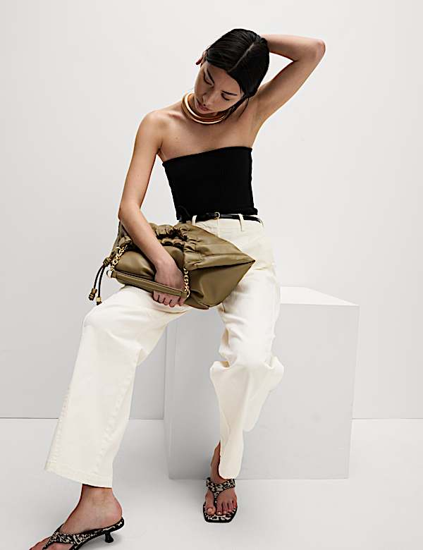 Clean Cotton Rich Carrot Leg Trousers - AT
