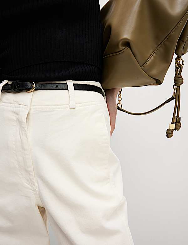 Clean Cotton Rich Carrot Leg Trousers - AT