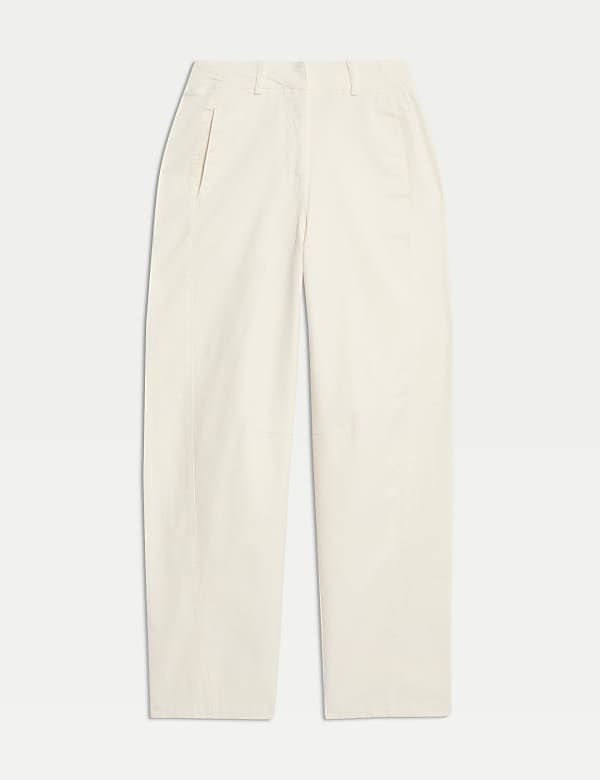 Clean Cotton Rich Carrot Leg Trousers - AT