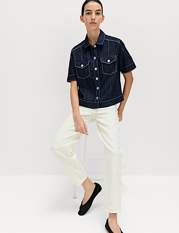 Mom High Waisted Ankle Grazer Jeans