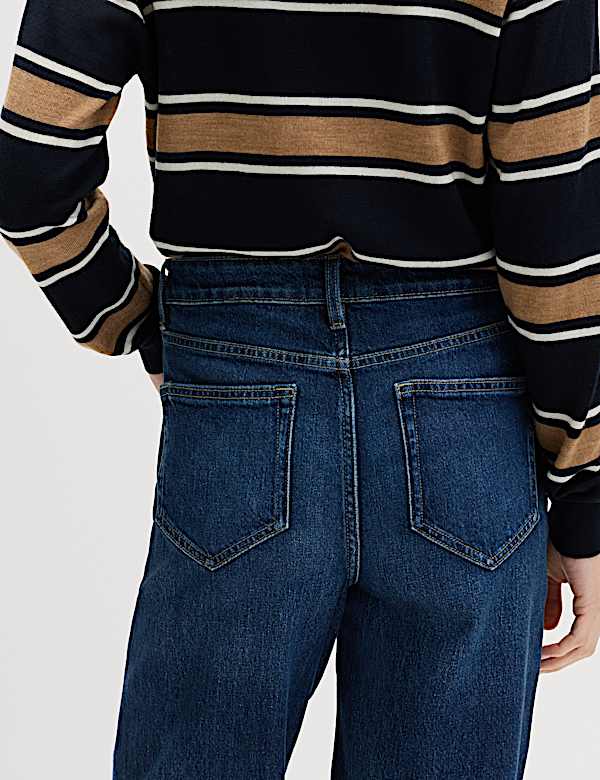 Mom High Waisted Ankle Grazer Jeans