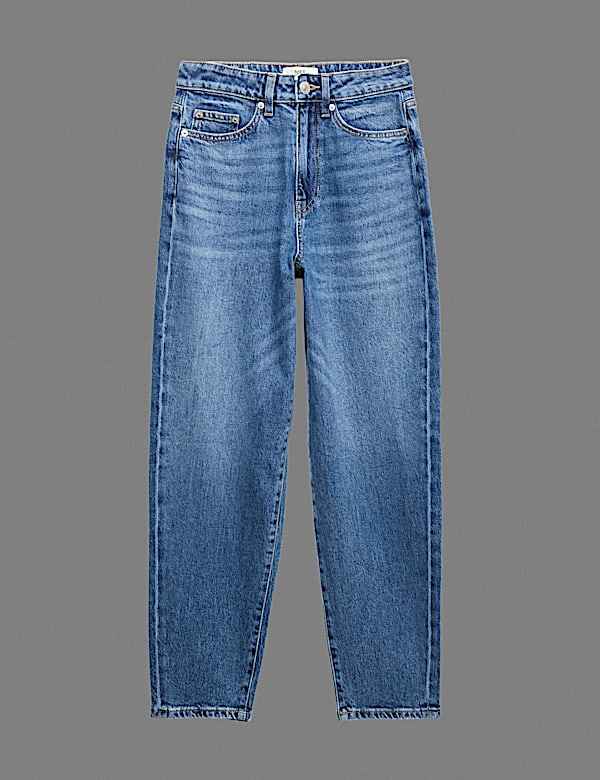 Mom High Waisted Ankle Grazer Jeans