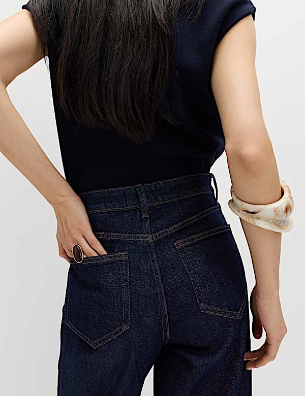 Mom High Waisted Ankle Grazer Jeans - AU