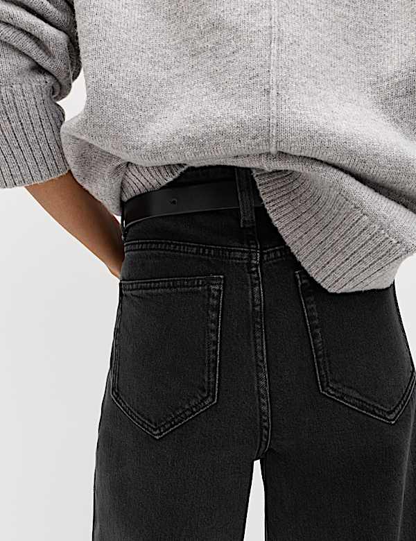 Mom High Waisted Ankle Grazer Jeans