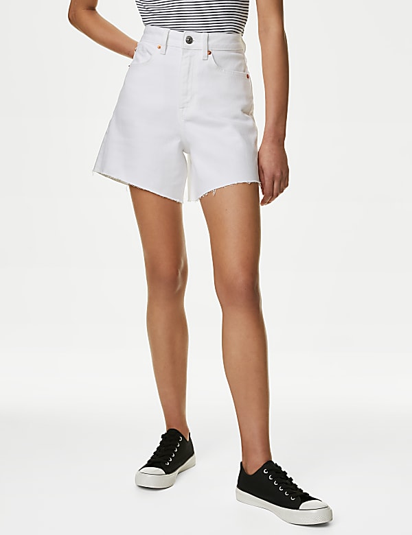 Denim High Waisted Mom Shorts