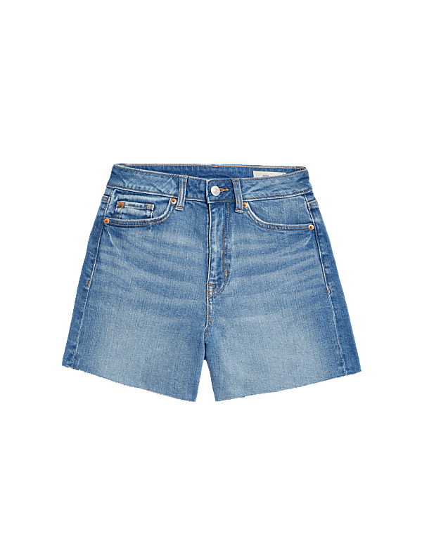 Denim High Waisted Mom Shorts