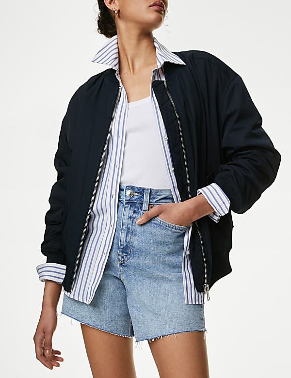 Denim High Waisted Mom Shorts