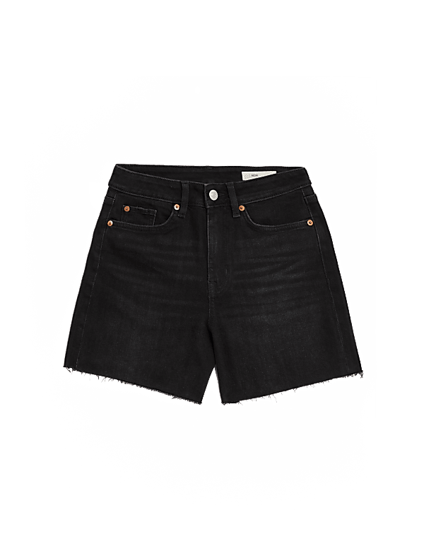 Denim High Waisted Mom Shorts