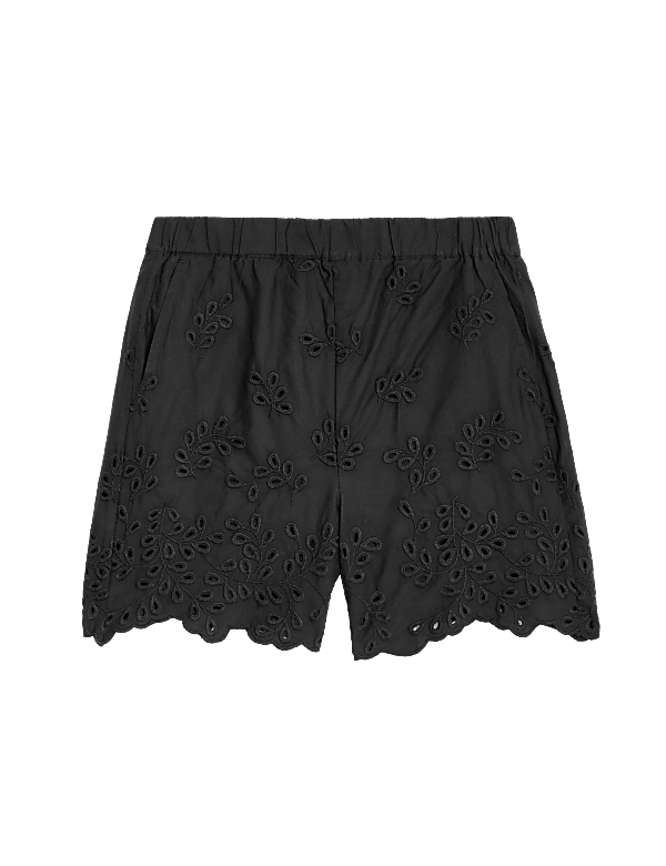Pure Cotton Embroidered Shorts