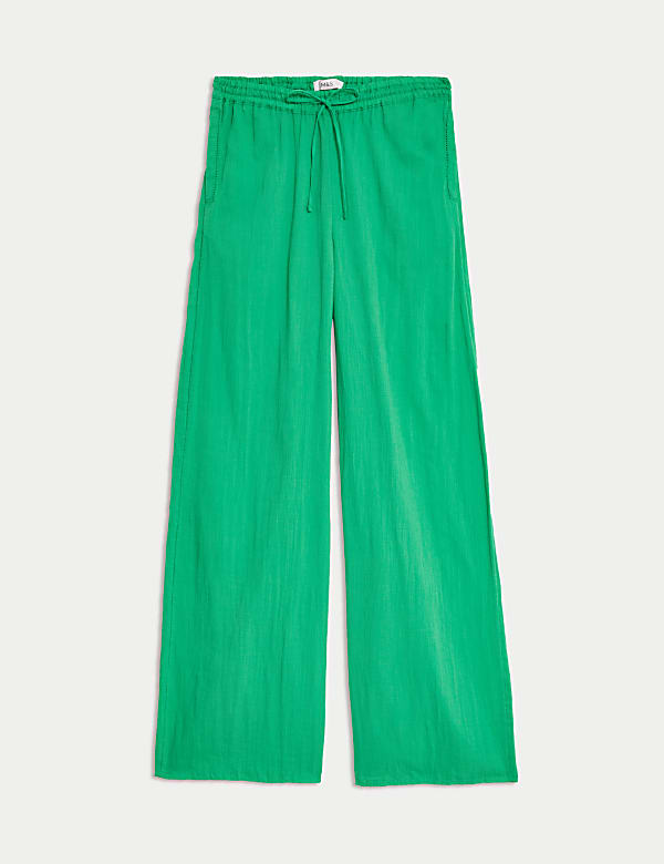 Pure Cotton Wide Leg Trousers
