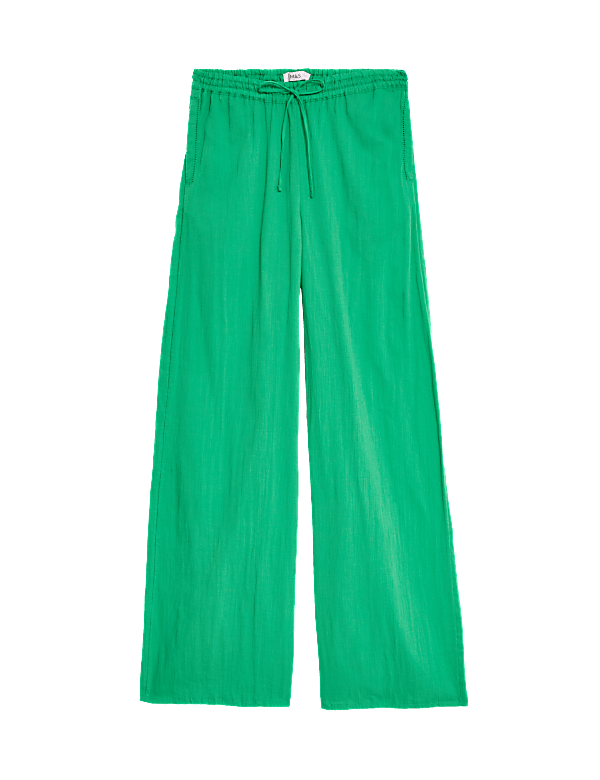 Pure Cotton Wide Leg Trousers