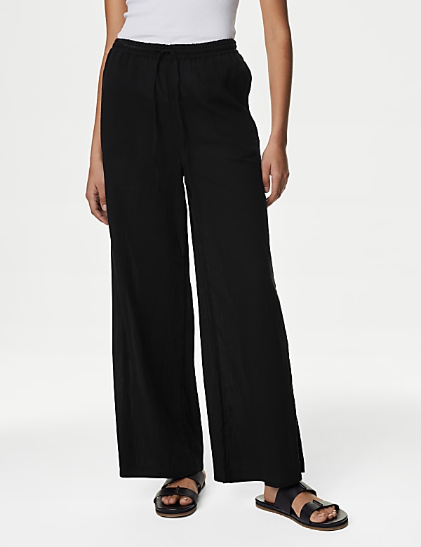 Pure Cotton Wide Leg Trousers