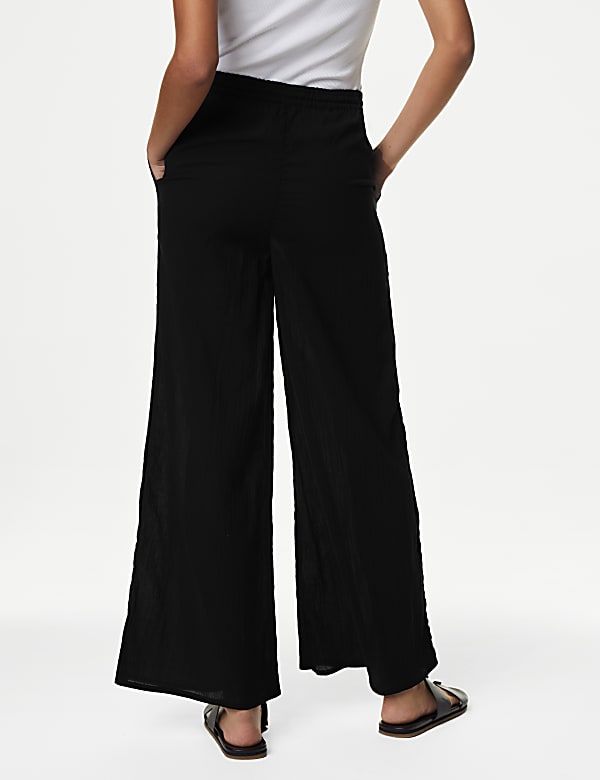 Pure Cotton Wide Leg Trousers