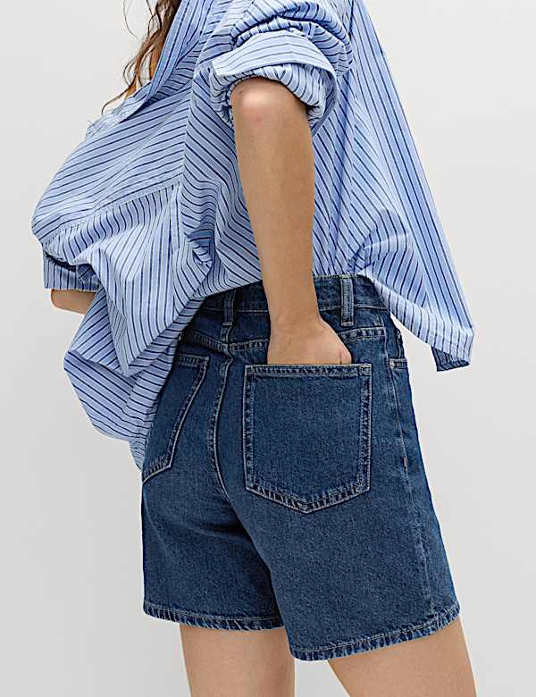 Pure Cotton Denim Classic Shorts - HU
