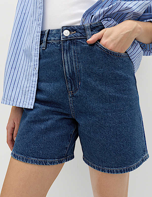 Pure Cotton Denim Classic Shorts - HU