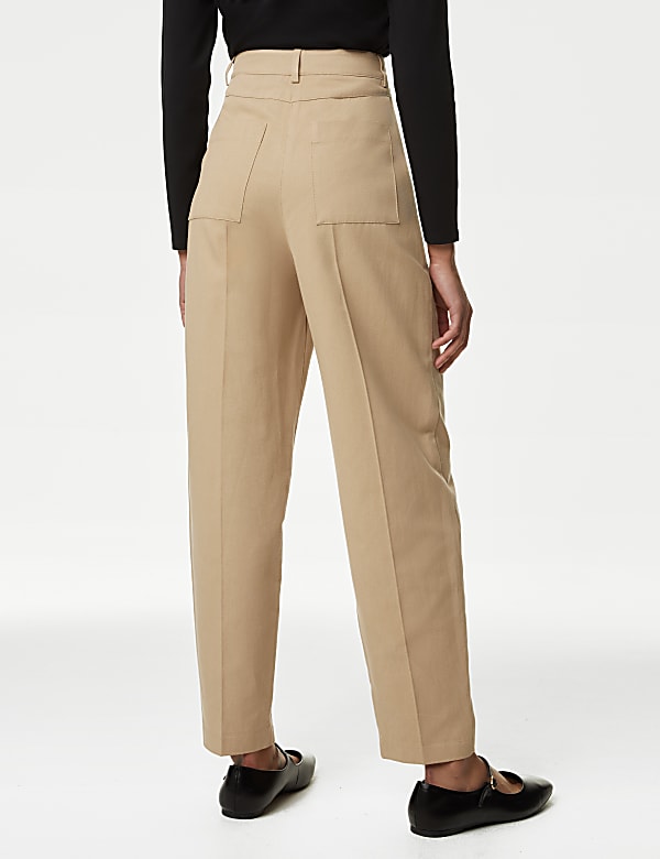 Cotton Blend Pleated Chinos