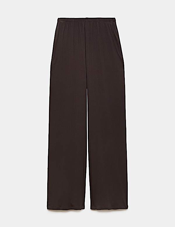High Waisted Wide Leg Palazzo Trousers - CN