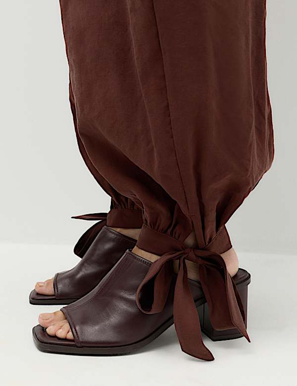 Tie Hem Drawstring Balloon Trousers - MX