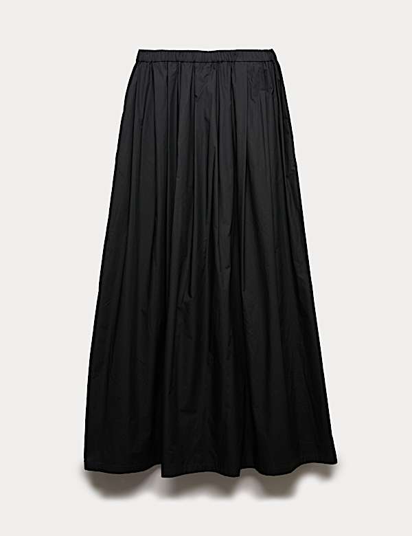 Falda maxi 100% algod&oacute;n plisada - ES