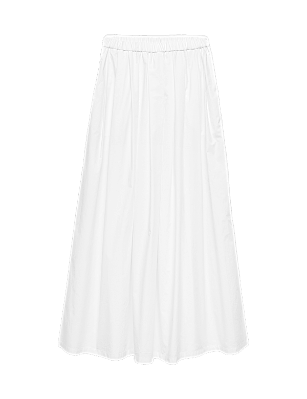 Pure Cotton Pleated Maxi Skirt