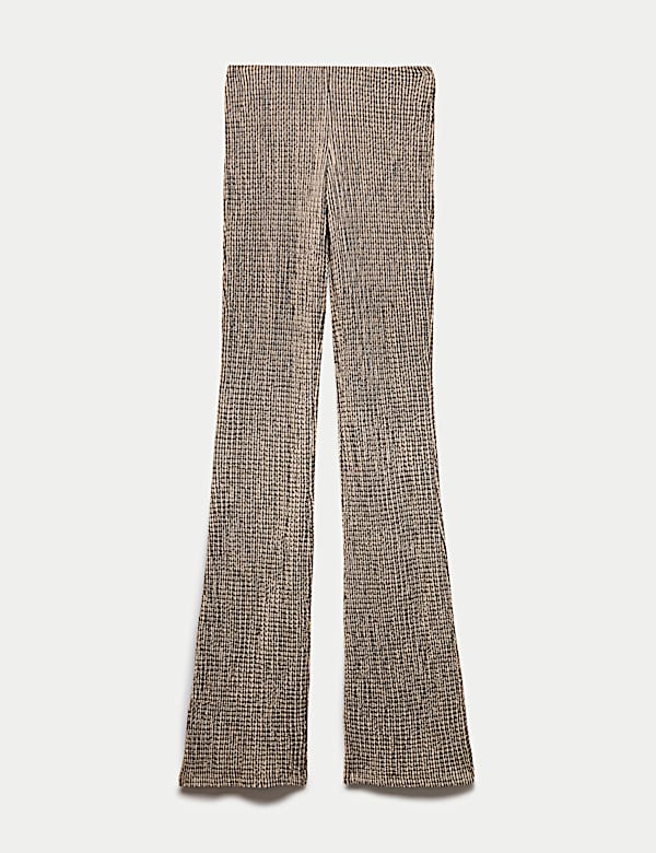 Textured Striped Flared Trousers - ES