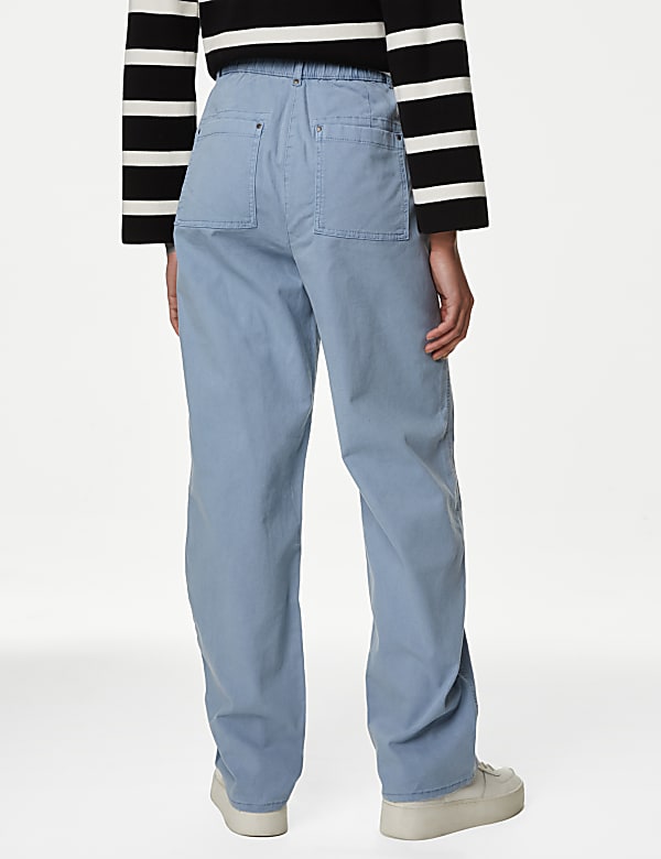 Cotton Rich Relaxed Straight Trousers