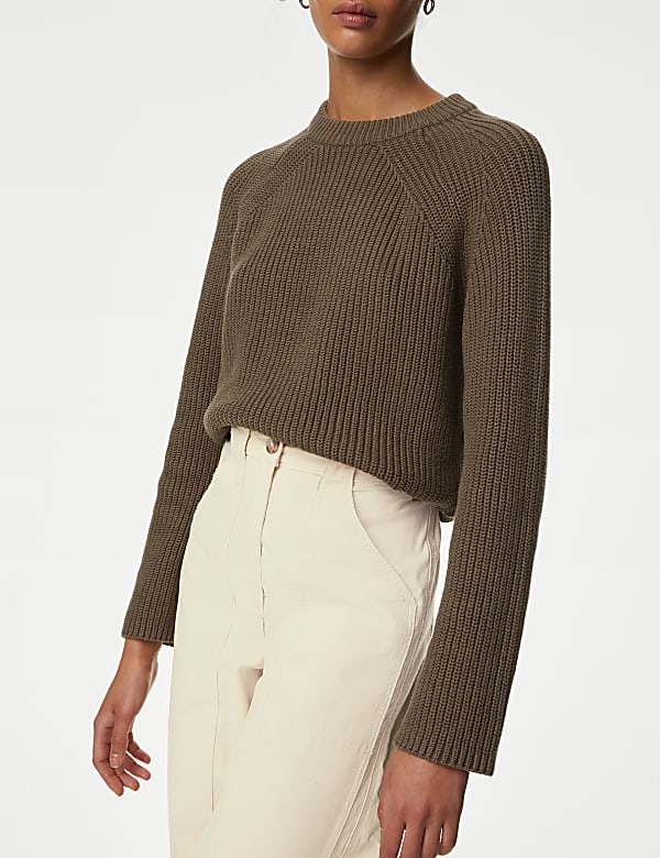 Cotton Rich Relaxed Straight Trousers
