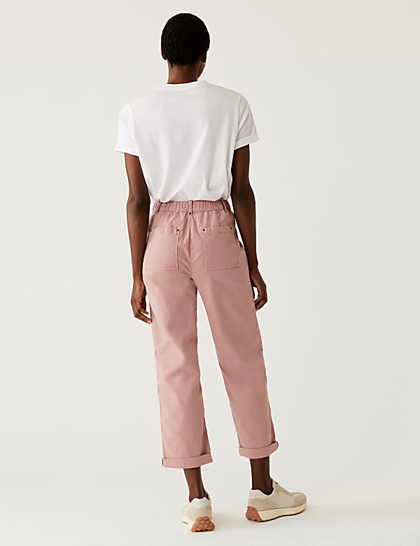Cotton Rich Relaxed Straight Trousers