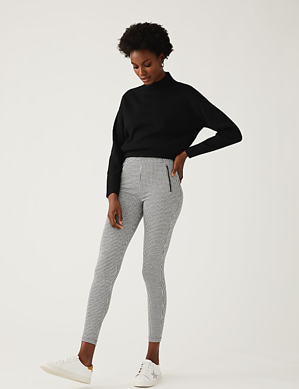 Checked High Waisted Leggings